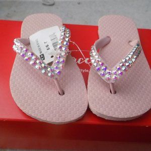 Toddlers Swarovski Crystal Flip Flops
